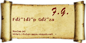 Fülöp Géza névjegykártya