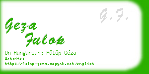 geza fulop business card