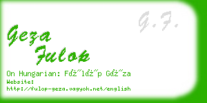 geza fulop business card